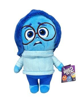 Disney Pixar Inside Out 2 Sadness Plush Toy 8" Blue Soft Stuffed Doll Kids Colle